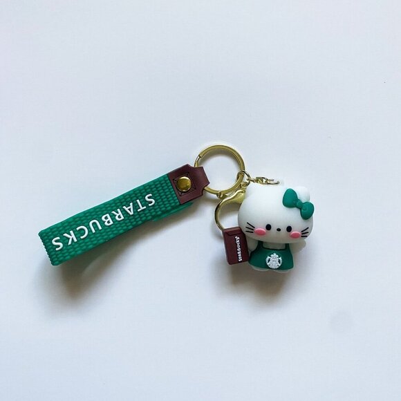 starbucks Hello Kitty Keychain Green Apron - Picture 2 of 3